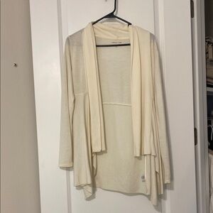 Cold water Creek Cream Cardigan Sweater with Open Front-wrap